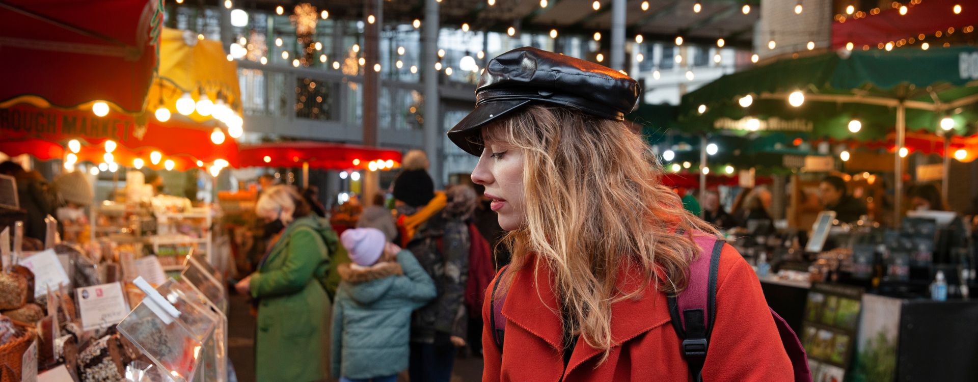 Marché de Noël en hiver